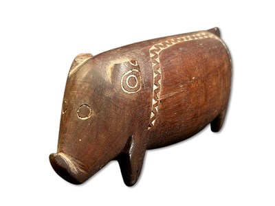 Lot 43 - Papua New Guinea Anthropomorphic Headrest (Pig Form).