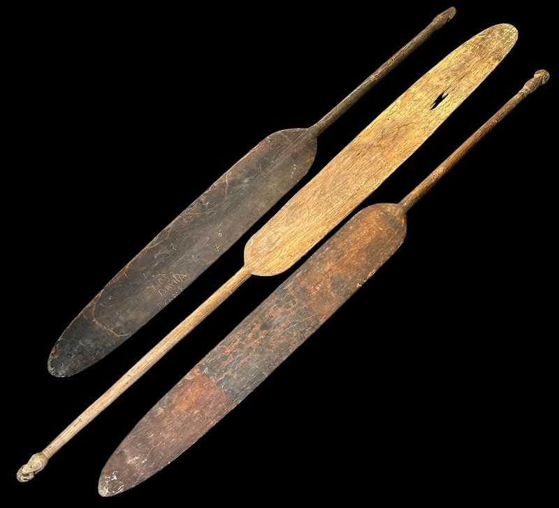 Lot 118 - Papua New Guinea Lower Sepik Sailing Canoe Steering Paddles.