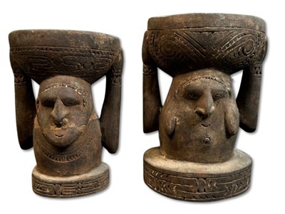 Lot 85 - Pair of Papua New Guinea Pigment Dishes.