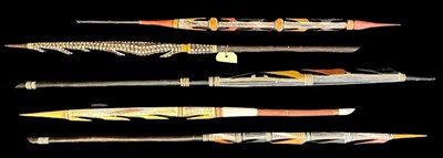 Lot 93 - Qty 5 Aboriginal Decorated Barbed Spear Head's.