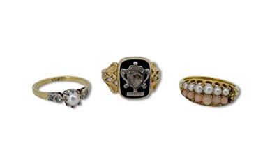 Lot 398 - A Trio of Yellow Gold Rings.