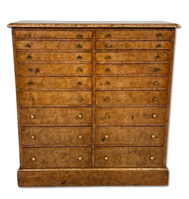 Lot 133 - Victorian Burr Elm Specimen Chest of Drawers.