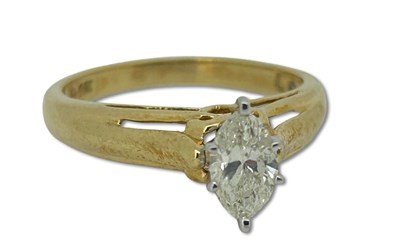 Lot 361 - Marquise Diamond Ring.