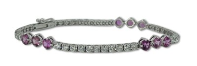 Lot 346 - A Modified Tennis Style Bracelet.