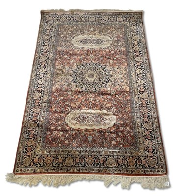 Lot 154 - Persian Silk and Wool Rug, 95 x 150 cm.
