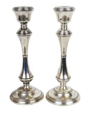 Lot 413 - Pair of Silver Candlesticks.