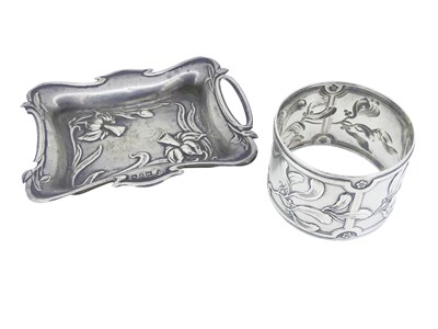 Lot 521 - Napkin Ring and Small Tray.