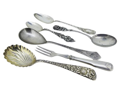 Lot 552 - Five Silver Spoons and a Fork.