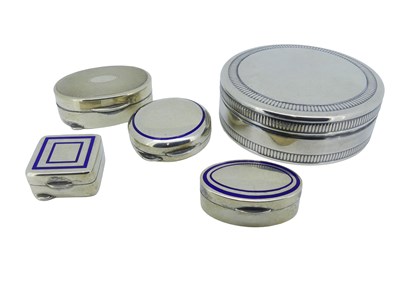 Lot 496 - Round Box and Four Pill Boxes.