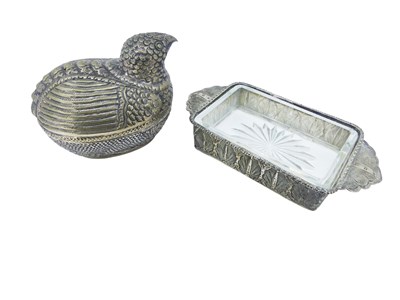 Lot 566 - A Silver Box with a Small Butter Dish.