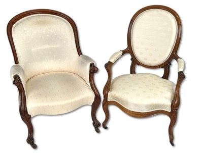 Lot 124 - Two Victorian Parlour Chairs.