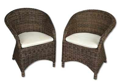 Lot 114 - Pair of Cane Wicker Chairs.