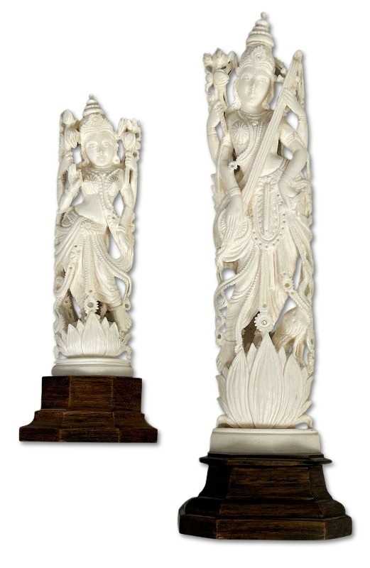 Lot 231 - Indian Ivory Figures, 2pcs.