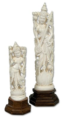 Lot 231 - Indian Ivory Figures, 2pcs.