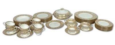 Lot 163 - Wedgwood Porcelain Florentine Gold Part Dinner Set, 62 pcs.
