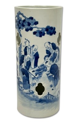 Lot 211 - Chinese Blue and White Porcelain Hat Stand.