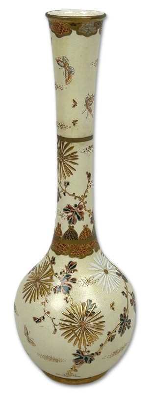 Lot 221 - Japanese Satsuma Bottle Vase.