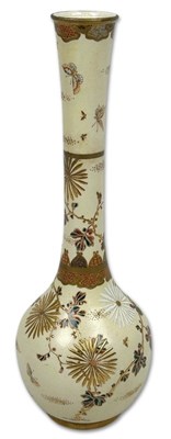 Lot 221 - Japanese Satsuma Bottle Vase.