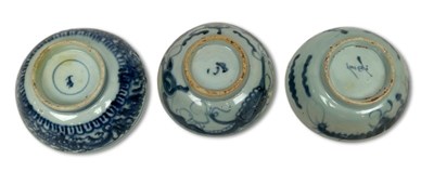 Lot 213 - Chinese Provincial Blue and White Porcelain Bowls, 3pcs.