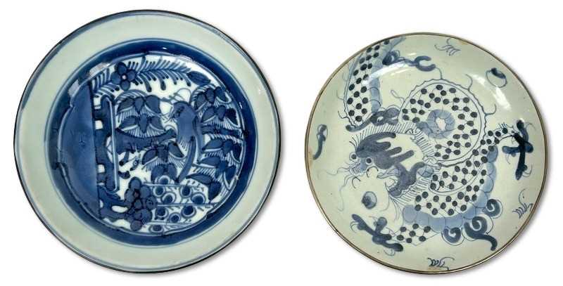 Lot 214 - Chinese Provincial Blue and White Porcelain Wares, 2pcs.