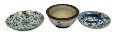 Lot 215 - Chinese Provincial Blue and White Porcelain Wares, 3pcs.