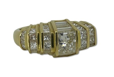 Lot 415 - Diamond Princess Cut Ring.