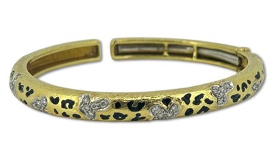 Lot 418 - Gold Sprung Hinged Bangle.