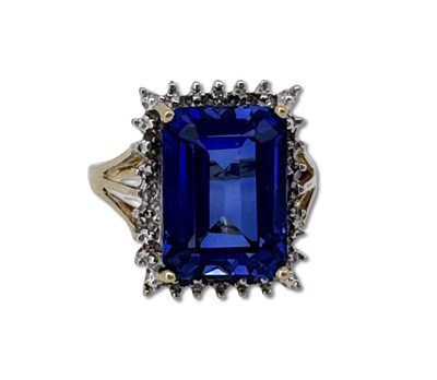 Lot 315 - Striking Blue Sapphire Cocktail Ring.