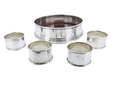 Lot 482 - Bottle Coaster and Four Napkin Holders.