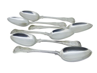Lot 570 - Six Small Silver Tablespoons.