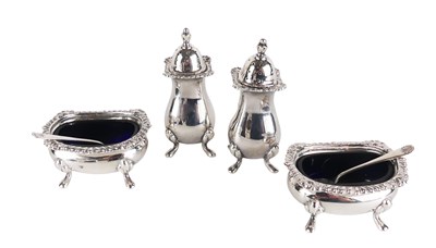 Lot 584 - A Pair of Salt Dishes and a Pair of Shakers.