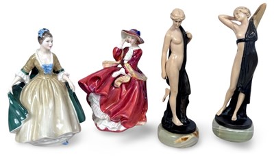 Lot 195 - Art Deco and English China Figurines, 4 pcs.