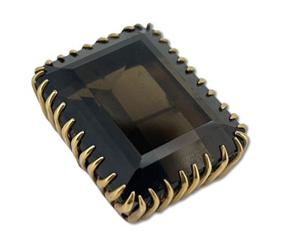 Lot 355 - Smokey Quartz Brooch Pendant.