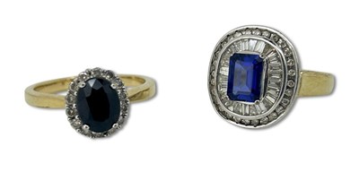Lot 320 - Two Sapphire Cluster Rings.
