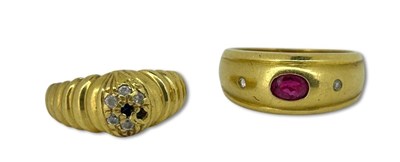 Lot 322 - Two Yellow Gold Rings.