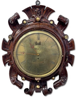 Lot 163 - Victorian Scottish Oak Boardroom Wall Clock.