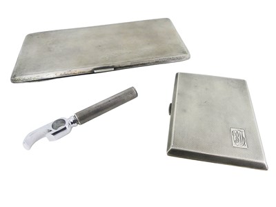 Lot 542 - Sterling Silver Cigarette Cases and Bottle Opener.