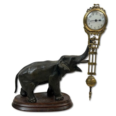 Lot 178 - Elephant Mystery Clock.