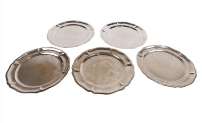 Lot 514 - A Collection of Mexican Plates in sterling silver.