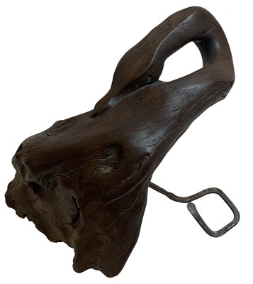 Lot 41 - A Carved Timber & Metal Swan Figurine.