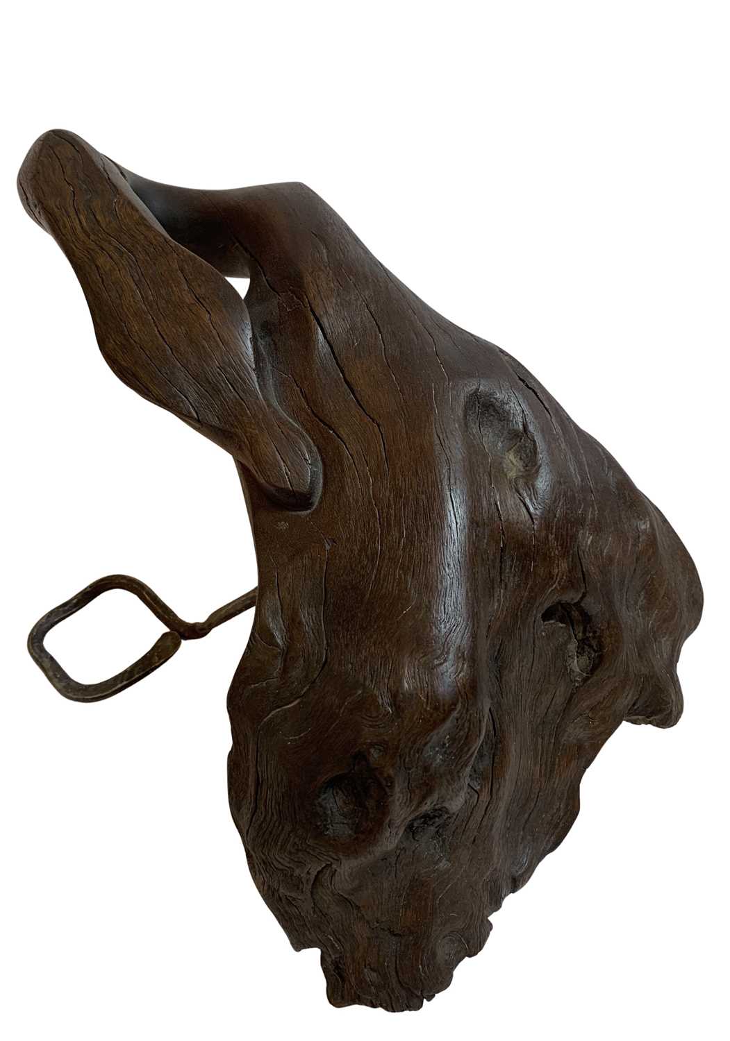 Lot 41 - A Carved Timber & Metal Swan Figurine.