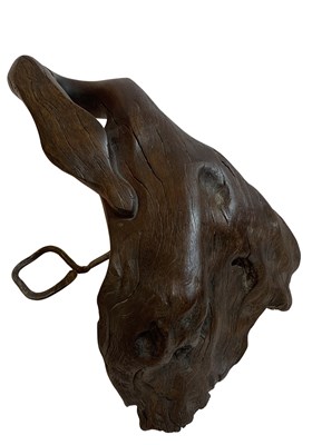 Lot 41 - A Carved Timber & Metal Swan Figurine.