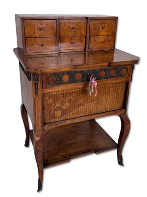 Lot 119 - French Bonheur du Jour Marquetry Desk.