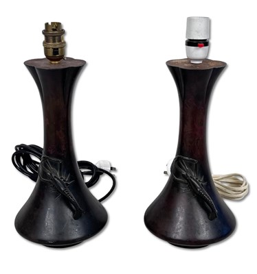Lot 292 - Pair of Japanese Bronze Table Lamps.
