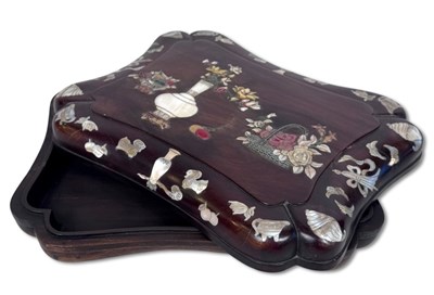 Lot 295 - Chinese Carved Rosewood Treasure Box.