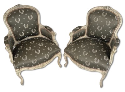 Lot 137 - Pair French Louis XV Style Armchairs.
