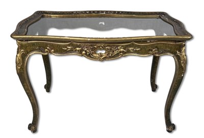 Lot 143 - French Louis XV Style Glass Top Table.