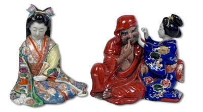 Lot 267 - Japanese Kutani Ware Figurines, 2 pcs.