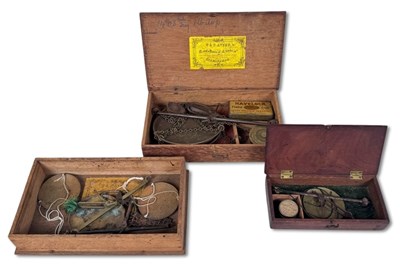 Lot 220 - Antique Boxed Sets of Scales and Weights, 3 pcs.