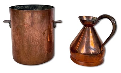 Lot 227 - Copper Ale Jug, French Brewery Bucket, 2 pcs.